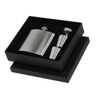 Recycled stainless steel hip flask 175 ml, 2 cups, funnel