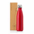 Oasis red powder coated recycled stainless steel, thermal insulated bottle - 500ml