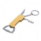 Bamboo waiter's knife, bottle opener, keyring