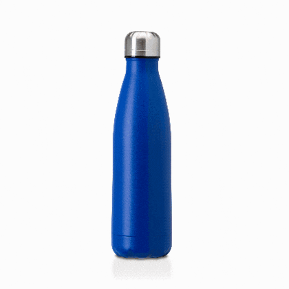 Oasis recycled dark blue powder coated recycled tainless steel, thermal insulated bottle - 500ml