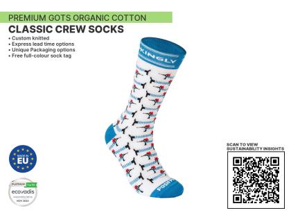 Premium ORGANIC Classic Crew Sustainable Socks