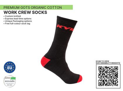 Premium ORGANIC Work Crew Sustainable Socks