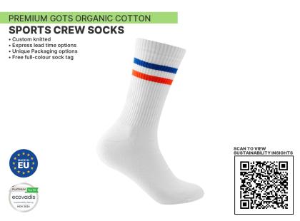 Premium ORGANIC Sports Crew Sustainable Socks