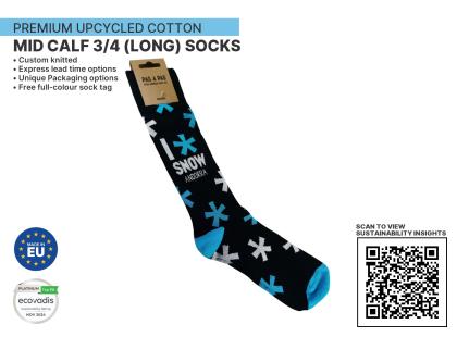 Premium UPCYCLED Mid Calf 3/4 (Long sustainable sock)