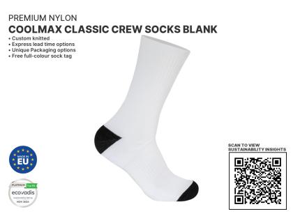 Premium COOLMAX Classic Crew Sustainable Blank socks