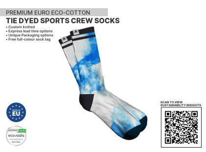 Tie dyed Premium Sports Crew sustainable Socks