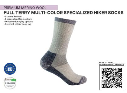 Full Terry Multi color Specialized Hiker Sustainable Sock