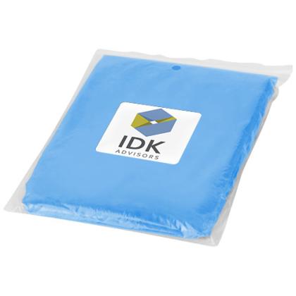 Ziva disposable rain poncho with storage pouch