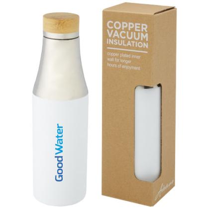 Hulan 540 ml copper vacuum insulated stainless steel bottle with bamboo lid