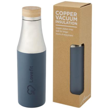 Hulan 540 ml copper vacuum insulated stainless steel bottle with bamboo lid