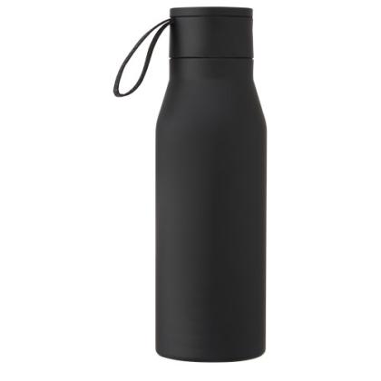 Ljungan 500 ml copper vacuum insulated stainless steel bottle with PU leather strap and lid