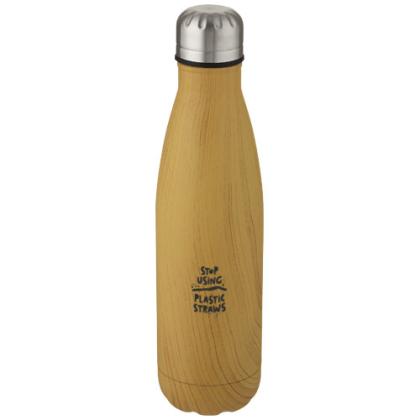 Cove 500 ml vacuum insulated stainless steel bottle with wood print