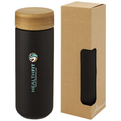Lumi 300 ml ceramic tumbler with bamboo lid