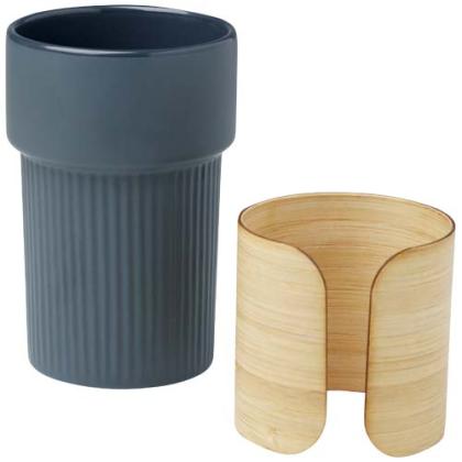 Fika 340 ml tumbler with bamboo sleeve