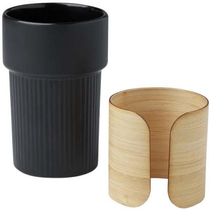 Fika 340 ml tumbler with bamboo sleeve