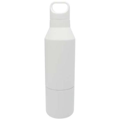 Odessy 600 ml RCS certified recycled stainless steel insulated bottle with 300 ml cup