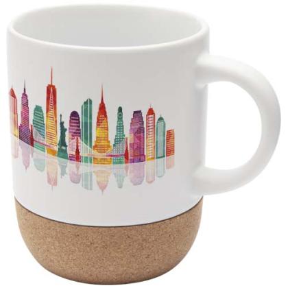 Billie 300 ml ceramic sublimation mug with cork details
