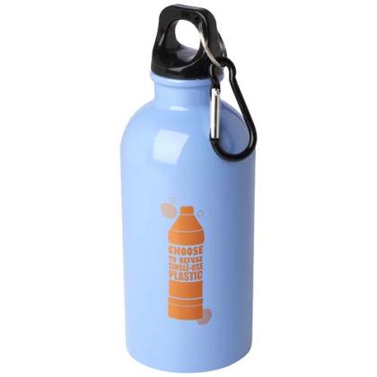 Oregon 400 ml RCS certified single wall stainless steel water bottle with carabiner