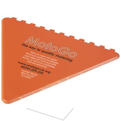 Frosty triangular recycled plastic ice scraper