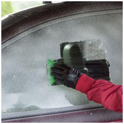 Frosty triangular recycled plastic ice scraper