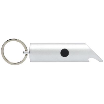 Flare RCS recycled aluminium IPX LED light and bottle opener with keychain Flare RCS recycled aluminium IPX LED light and bottle opener with keychain