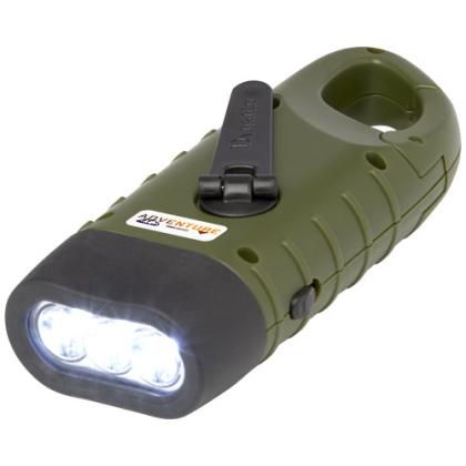 Helios recycled plastic solar dynamo flashlight with carabiner