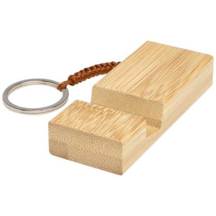 Bosona bamboo phone holder with keychain