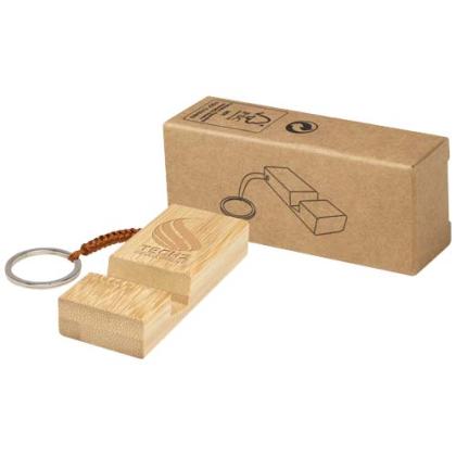 Bosona bamboo phone holder with keychain