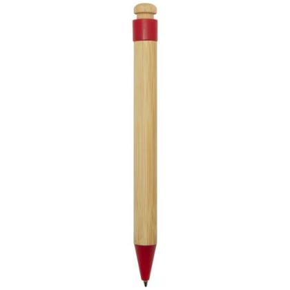 Rattan bamboo and recycled plastic ballpoint pen (black ink)