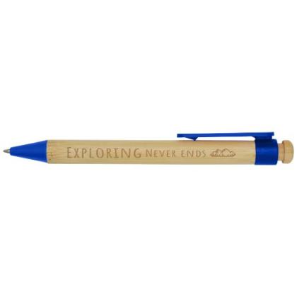 Rattan bamboo and recycled plastic ballpoint pen (black ink)