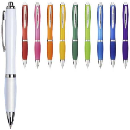 Nash ballpoint pen with coloured barrel and grip (black ink)