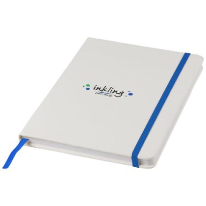 Spectrum A5 white notebook with coloured strap