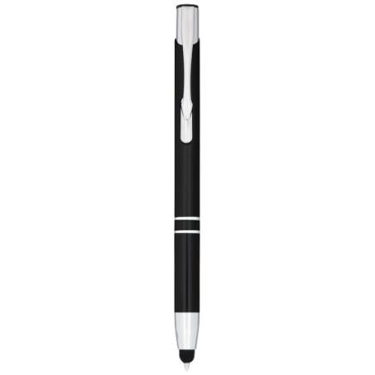 Moneta anodized aluminium click stylus ballpoint pen (blue ink)