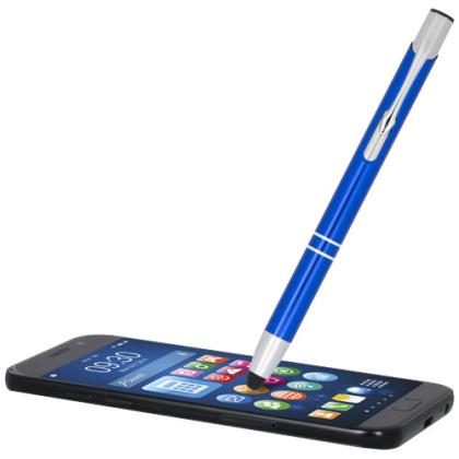 Moneta anodized aluminium click stylus ballpoint pen (blue ink)