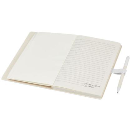 Dairy Dream A5 size reference recycled milk cartons notebook and ballpoint pen set