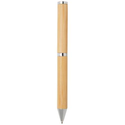 Apolys bamboo ballpoint and rollerball pen gift set  (black ink)