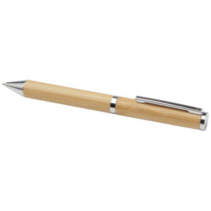 Apolys bamboo ballpoint and rollerball pen gift set  (black ink)