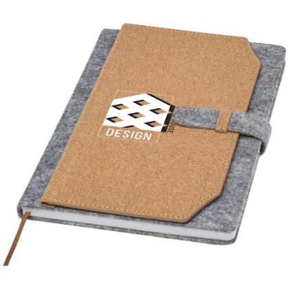 Viviana A5 recycled felt and cork notebook