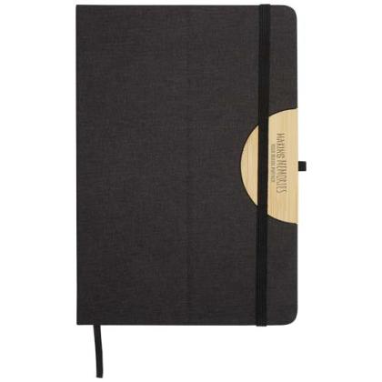 Laura A5 hard cover notebook and ballpoint pen gift set (black ink)