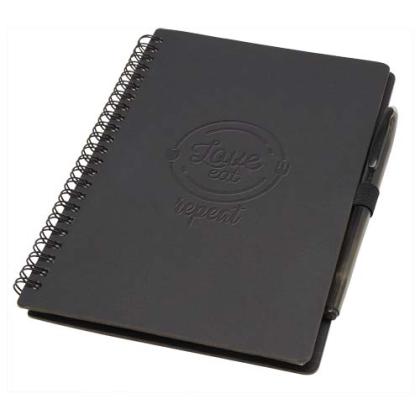 Slate A5 reusable hard cover notebook and pen set (black ink)