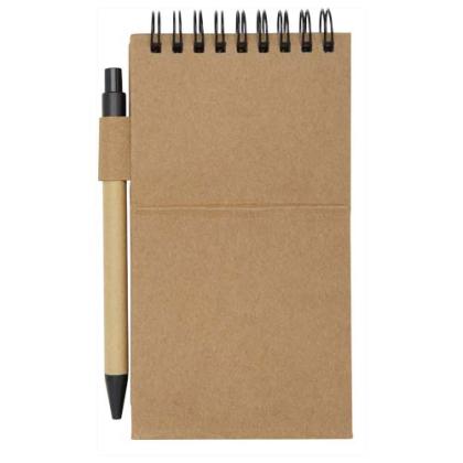 Flipper sticky notepad with ballpoint pen (black ink)