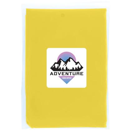 Mayan recycled plastic disposable rain poncho with storage pouch