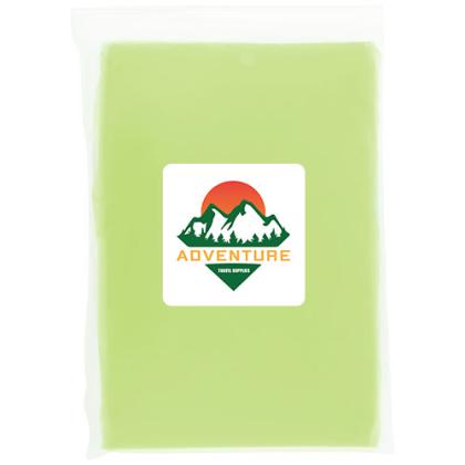 Mayan recycled plastic disposable rain poncho with storage pouch