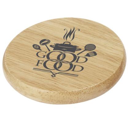 Scoll wooden coaster with bottle opener