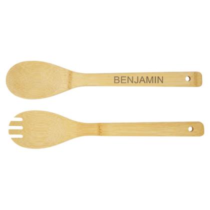 Argulls bamboo salad bowl and tools