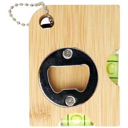 Levo bamboo bottle opener with level