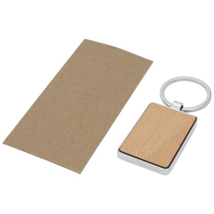 Mauro beech wood rectangular keychain