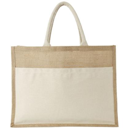 Mumbay cotton pocket jute tote bag 18L