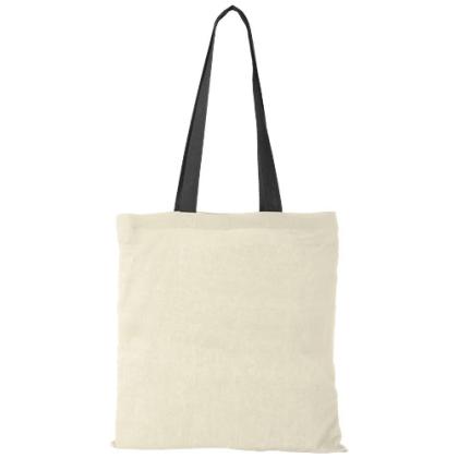 Nevada 100 g/m² cotton tote bag coloured handles 7L