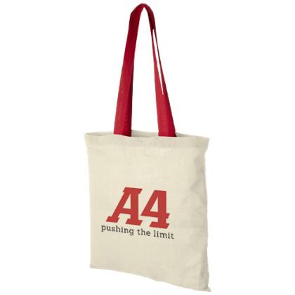 Nevada 100 g/m² cotton tote bag coloured handles 7L Nevada 100 g/m² cotton tote bag coloured handles 7L